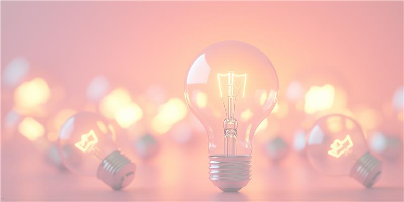 Lähikuvassa kolme hehkulamppua, vaaleanpunaisella taustalla näkkyy myös valonpilkahduksia sumeana